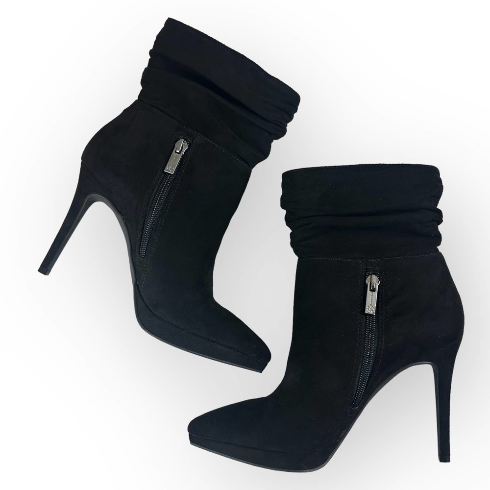 Jessica Simpson Ankle Booties Valyn High Stiletto Suede Black Size 6